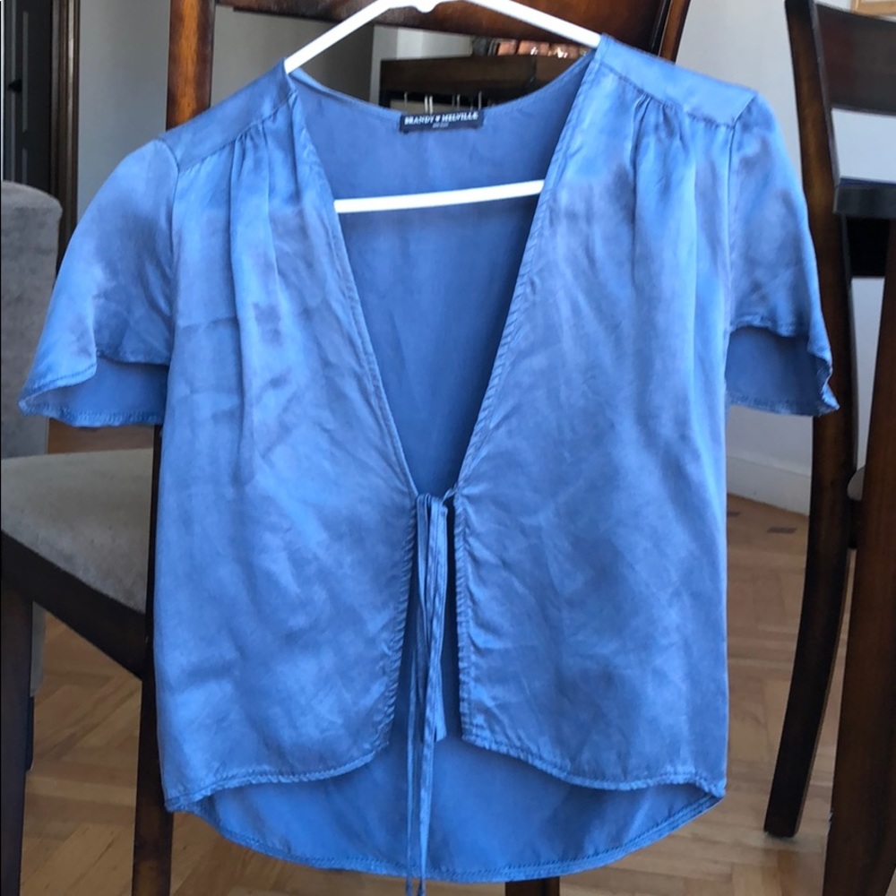 Brandy Melville blue silk top